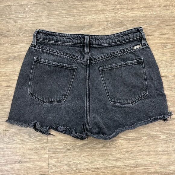 KanCan Black Jean Shorts Distressed Raw-Edge Hem - Picture 4 of 5